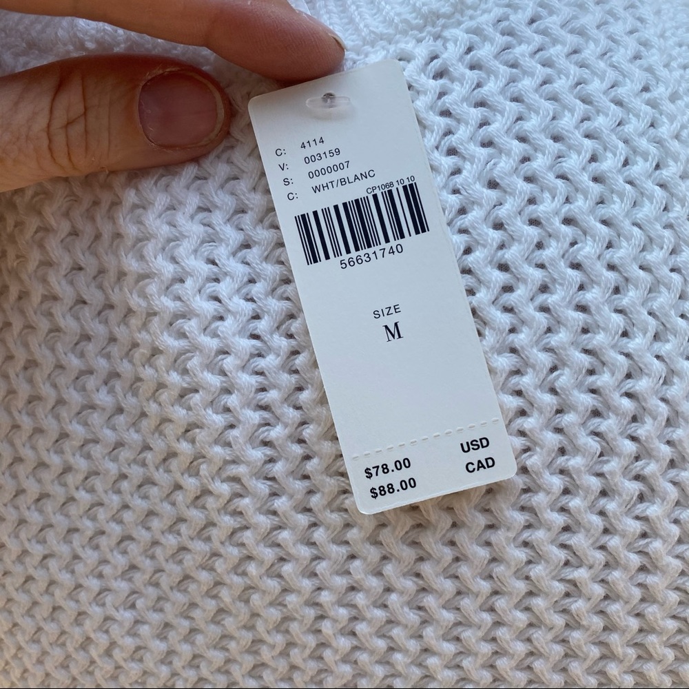 NWT-Anthropologie White Knit rank top - Picture 3 of 6
